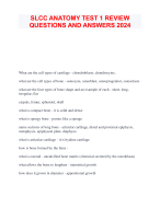 SLCC ANATOMY TEST 1 REVIEW QUESTIONS AND ANSWERS 2024