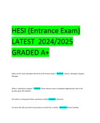 HESI (Entrance Exam)  LATEST  2024/2025 GRADED A+ 
