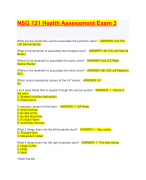 NSG 121 Health Assessment Exam 3