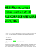 HESI Pharmacology Exam Practice WITH ALL CORRECT ANSWERS 2024/2025