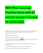 HESI Pharmacology Practice Exam with all correct answers Graded A+ 2024/2025