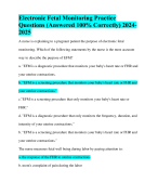 Electronic Fetal Monitoring Practice Questions (Answered 100% Correctly) 2024-2025