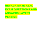NEVADA MPJE REAL  EXAM QUESTIONS AND  ANSWERS LATEST  VERSION
