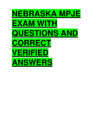NEBRASKA MPJE  EXAM WITH  QUESTIONS AND  CORRECT  VERIFIED  ANSWERS