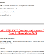 ALL HESI EXIT Questions and Answers Test Bank A+ Rated Guide 2024