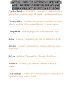 UPDATED HESI A2 CHEMISTRY EXAM  (ACTUAL 2024-2025) STUDY GUIDE WITH  WELL DEFINED VERIFIED TERMS AND  THEIR CORRECT SOLUTIONS 2023-2024