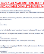NUR3056 Exam 2 (ALL MATERIAL) EXAM QUESTIONS  AND VERIFIED ANSWERS COMPLETE GRADED A+