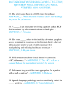 NUR310 LATEST EXAM NUR310 INFORMATION  TECHNOLOGY IN NURSING (ACTUAL 2024-2025)  QUESTION WELL DEFINED AND WELL  VERIFIED 100% ANSWERS