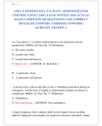 ADULT RESIDENTIAL FACILITY ADMINISTRATOR  CERTIFICATION (ARF) EXAM NEWEST 2024 ACTUAL  EXAM COMPLETE 250 QUESTIONS AND CORRECT  DETAILED ANSWERS (VERIFIED ANSWERS) |ALREADY GRADED A