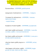 UPDATED PATHOPHYSIOLOGYTEST,  PATHOPHYSIOLOGY AND ACUTE NURSING  CARE NUR20005EXAM (ACTUAL 2024-2025)  WITH 100% CORRECT ANSWERS. 