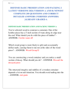 DEFENSE BASIC PRESERVATION AND PACKING 2  LATEST VERSIONS 2024 (VERSION A AND B) NEWEST  COMPLETE 250 QUESTIONS AND CORRECT  DETAILED ANSWERS (VERIFIED ANSWERS) |ALREADY GRADED A