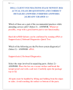 DELL CLIENT FOUNDATIONS EXAM NEWEST 2024  ACTUAL EXAM 200 QUESTIONS AND CORRECT  DETAILED ANSWERS (VERIFIED ANSWERS) |ALREADY GRADED A+