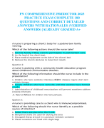 PN COMPREHENSIVE PREDICTOR 2023 PRACTICE EXAM COMPLETE 180  QUESTIONS AND CORRECT DETAILED  ANSWERS WITH RATIONALES (VERIFIED ANSWERS) |ALREADY GRADED A+