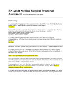 RN Adult Medical Surgical Proctored Assessment Proctored Assessment Study guide