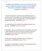 FLORIDA BAIL BONDS STATE EXAM NEWEST 2024  EXAM COMPLETE 200 QUESTIONS AND CORRECT  DETAILED ANSWERS (VERIFIED ANSWERS) |ALREADY GRADED A+