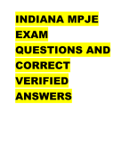 INDIANA MPJE  EXAM  QUESTIONS AND  CORRECT  VERIFIED  ANSWERS