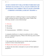 ATI RN COMMUNITY HEALTH PROCTORED RETAKE  NEWEST EXAM 2024 ACTUAL EXAM COMPLETE 160  QUESTIONS AND CORRECT DEATYAILED ANSWERS (VERIFIED ANSWERS) |ALREADY GRADED A+