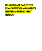 2024 MEDICARE BASICS TEST  EXAM QUESTIONS AND CORRECT  VERIFIED ANSWERS LATEST  VERSION