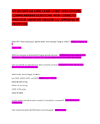 ATI RN CRITICAL CARE EXAM LATEST 2024 EDITION/  COMPREHENSIVE QUESTIONS WITH CORRECTLY  ANALYZED ANSWERS/ GRADED A+/ APPROVED BY  PROFESSOR