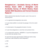 StraighterLine - Acrobatic Survey of World  History Exam 2024 | Straighter Line  Acrobatiq Survey of World History Exam  Update 2024 Questions and Correct Answers  Rated A+ | Verified Straighter Line  Acrobatic Survey of World  History Actual Exam Latestl