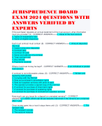 JURISPRUDENCE BOARD EXAM 2024 QUESTIONS WITH ANSWERS VERIFIED BY EXPERTS 