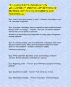 PRE-ASSESSMENT: INFORMATION MANAGEMENT AND THE APPLICATION OF TECHNOLOGY PIGC/31 QUESTIONS AND ANSWERS (A+)