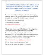 ATI NUTRITION RETAKE NEWEST 2024 ACTUAL EXAM  COMPLETE 70 QUESTIONS AND CORRECT DETAILED  ANSWERS WITH RATIONALES (VERIFIED ANSWERS) |ALREADY GRADED A+