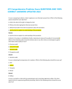 ATI Comprehensive Predictor Exam QUESTIONS AND 100% CORRECT ANSWERS UPDATED 2022