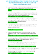 ATI FUNDAMENTALS PROCTORED EXAM RETAKE  2023 RETAKE GUIDE| FUNDAMENTALS ATI  PROCTORED RETAKE 2023