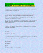 PROPERTY & CASUALTY QUESTIONS GA EXAM/109 QUESTIONS AND ANSWERS (A+)