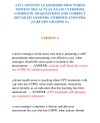 ATI CAPSTONE LEADERSHIP PROCTORED  NEWEST 2024 ACTUAL EXAM 2 VERSIONS  COMPLETE 250 QUESTIONS AND CORRECT  DETAILED ANSWERS (VERIFIED ANSWERS)  |ALREADY GRADED A+