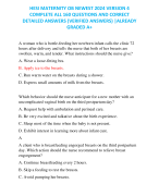 HESI MATERNITY OB NEWEST 2024 VERSION 4 COMPLETE ALL 160 QUESTIONS AND CORRECT DETAILED ANSWERS (VERIFIED ANSWERS) |ALREADY GRADED A+