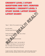 CROSSFIT LEVEL 3 STUDY QUESTIONS AND 100% VERIFIED ANSWERS // CROSSFIT LEVEL 3  STUDY GUIDE. LATEST EXAM!!!  LATEST EXAM!!!
