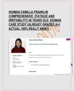 IHUMAN CAMILLA FRANKLIN COMPREHENSIVE [FATIGUE AND  IRRITABILITY] 48 YEARS OLD IHUMAN  CASE STUDY [ALREADY GRADED A+}  ACTUAL 100% REAL!!! NEW!!