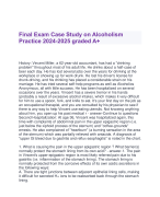 Final Exam Case Study on Alcoholism Practice 2024-2025 graded A+