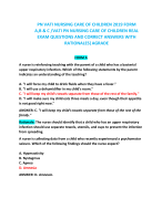 PN VATI NURSING CARE OF CHILDREN 2019 FORM A,B & C /VATI PN NURSING CARE OF CHILDREN REAL  EXAM QUESTIONS AND CORRECT ANSWERS WITH  RATIONALES|AGRADE