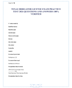 TEXAS IRRIGATOR LICENSE EXAM PRACTICE TEST 2024 QUESTIONS AND ANSWERS 100% VERIFIED