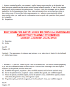 TEST BANK FOR BATES' GUIDE TO PHYSICAL EXAMINATION  AND HISTORY TAKING 15THEDITION LATEST IPDATED 2024/2025