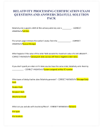 RELATIVITY PROCESSING CERTIFICATION EXAM QUESTIONS AND ANSWERS 2024 FULL SOLUTION PACK