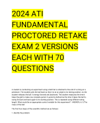 ATI Fundamentals Proctored Exam with correct questions and answers 2024/2025