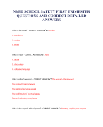 NYPD SCHOOL SAFETY FIRST TRIMESTER QUESTIONS AND CORRECT DETAILED ANSWERS