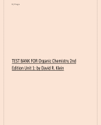 TEST BANK FOR Organic Chemistry 2nd Edition Unit 1: by David R. Klein