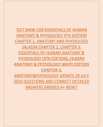 TEST BANK FOR ESSENTIALS OF HUMAN ANATOMY & PHYSIOLOGY 9TH EDITION CHAPTER 1, ANATOMY AND PHYSIOLOGY SALADIN CHAPTER 2, CHAPTER 3: ESSENTIALS OF HUMAN ANATOMY & PHYSIOLOGY (9TH EDITION), HUMAN ANATOMY & PHYSIOLOGY NINTH EDITION CHAPTER 4,