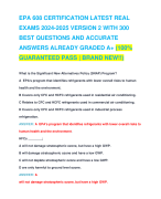 EPA 608 CERTIFICATION LATEST REAL EXAMS 2024-2025 VERSION 2 WITH 300 BEST QUESTIONS AND ACCURATE ANSWERS ALREADY GRADED A+ (100% GUARANTEED PASS | BRAND NEW!!)