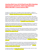 American Red Cross-ACLS-Final Exam 2024 | Questions And Answers | ALS/ACLS - Red Cross Final Exam [2024] with 100% Correct Answers 2024