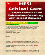 Critical Care HESI Updated 2023 -2024 REAL EXAM PACKAGE DEAL
