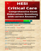 CRITICAL CARE HESI HINTS 2024-2025 /153 Questions With Verified Answers Rated (A+)