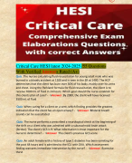 Critical Care HESI latest 2024-2025 /55 Questions With Verified Answers Rated (A+)