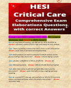 Critical Care HESI Updated 2023 -2024 /98 Complete Questions And Answers 100% Score!!!