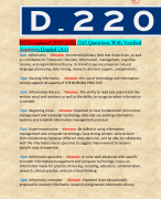 D220 Updated 2023-2024 /245 Questions With Verified Answers Graded (A+)